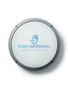 Simes s 6865 01 Megavedo runder weißer Ring Sand Opalglas E27 150 W IP55